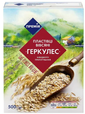 Пластівці вівсяні Премія Геркулес швидкого приготування 500 г